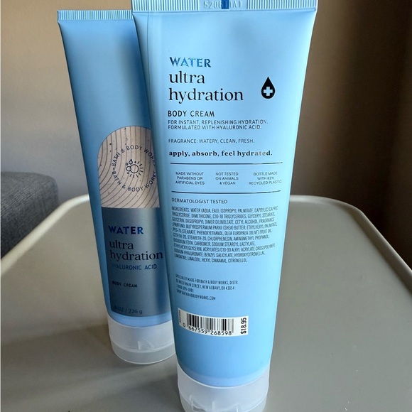 Set of 2 BBW Water Ultra Hydration Hyaluronic Acid Body Cream bath & body works - Picture 2 of 3